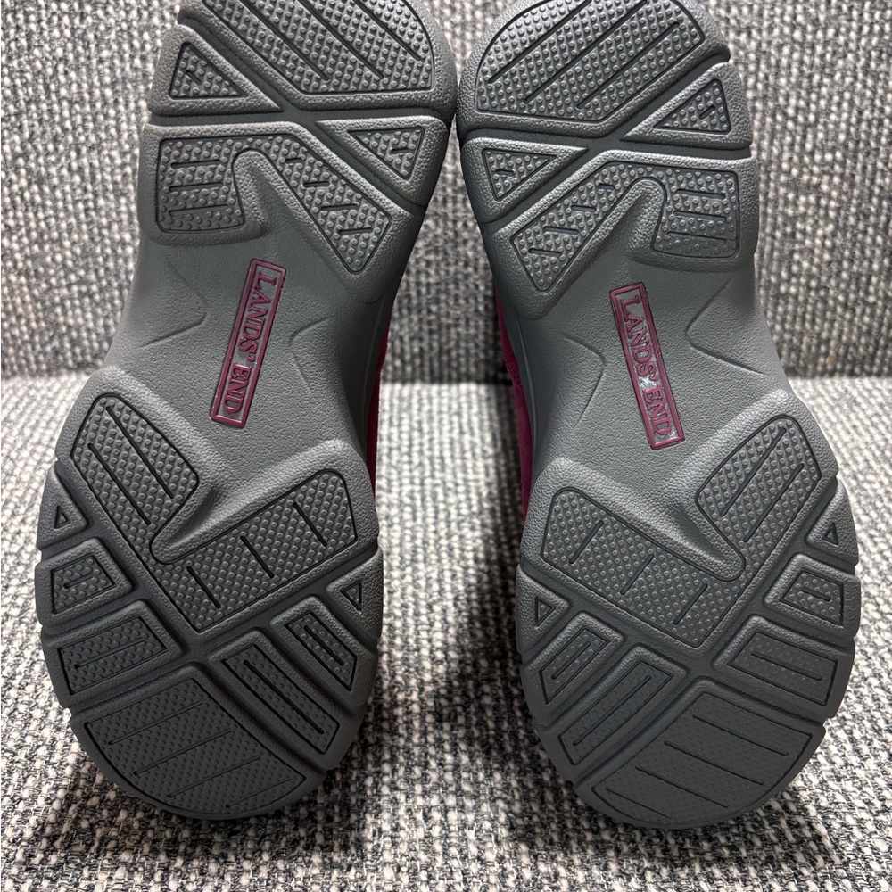 Lands End Women's Burgundy Quilted Faux Fur Lined Winter Boots Size 7D - Picture 6 of 7